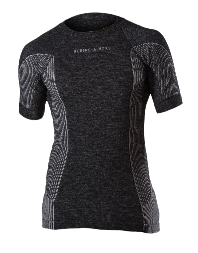 Merino Funktionsshirt kurzarm Schwarz XXL Merino Funktionsshirt kurzarm