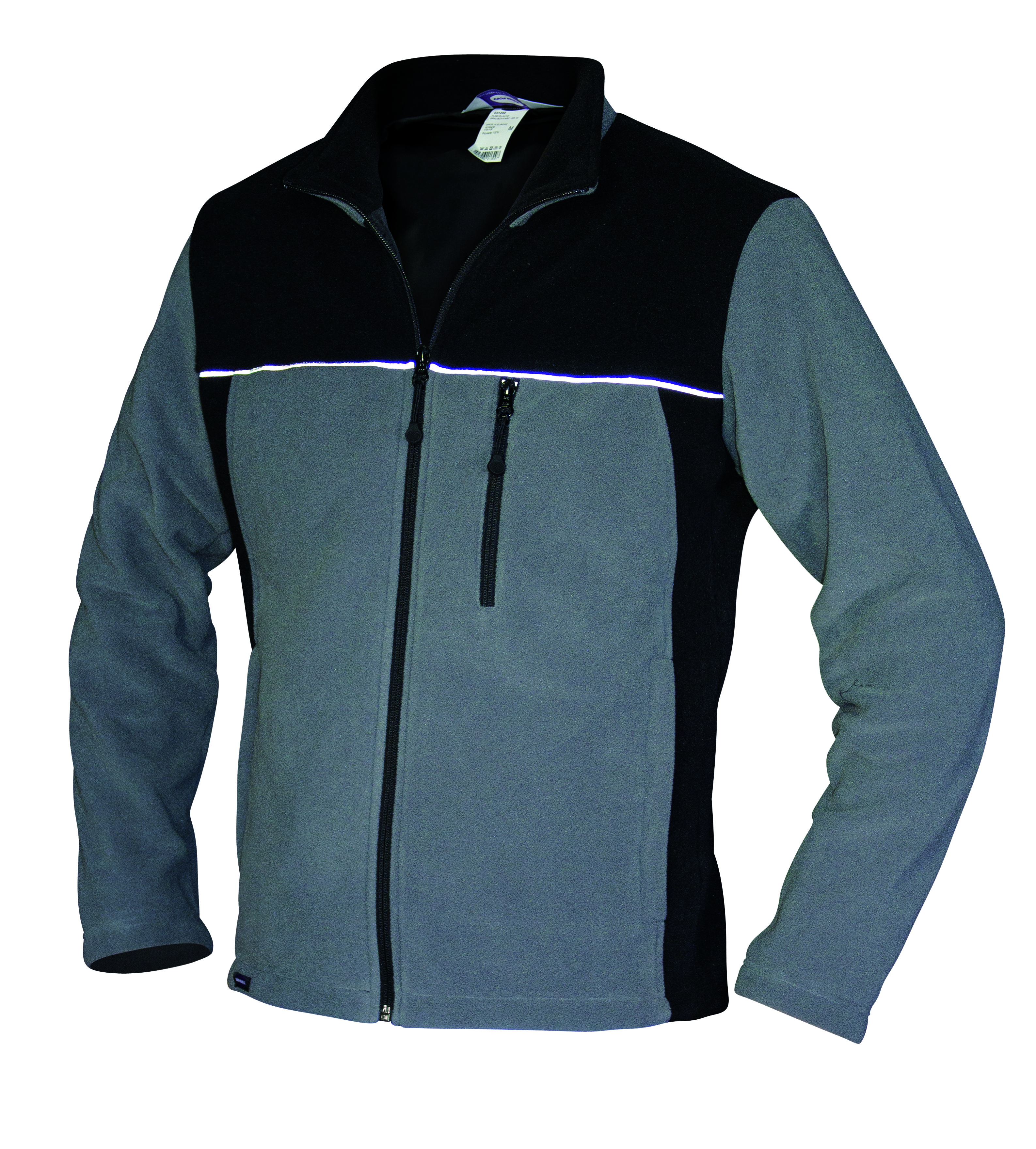 Fleece Jacke Grau/Schwarz XXL