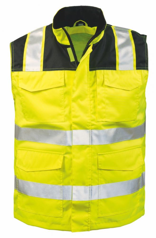 Warnschutzweste EN 20471 gelb/schwarz 3XL Warnschutzweste EN 20471 gelb/schwarz