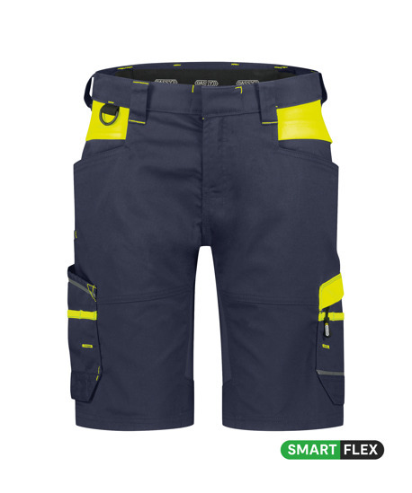 Manilla Damen Stretch Arbeitsshorts nachtblau/neongelb 32 Manilla Damen Stretch Arbeitsshorts