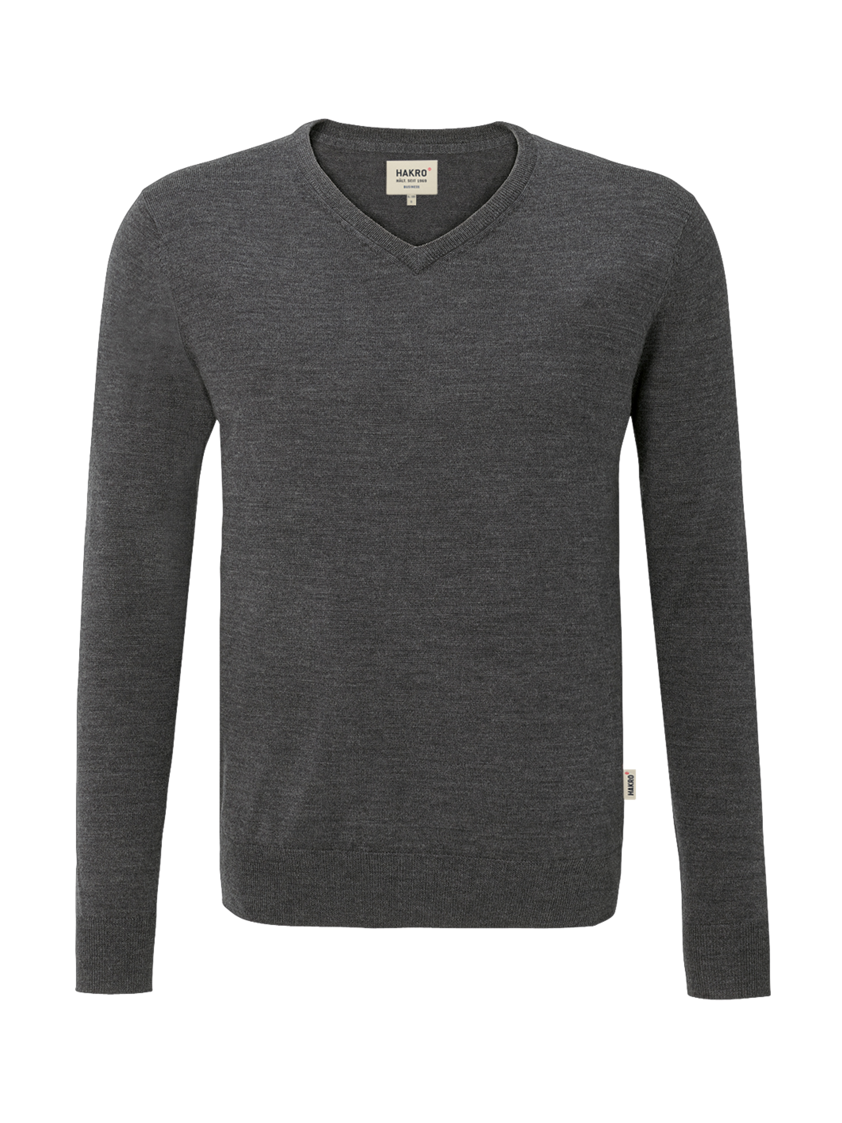 V-Pullover Merino Wool 144 anthrazit meliert 2XL Auslauf V-Pullover Merino Wool 144