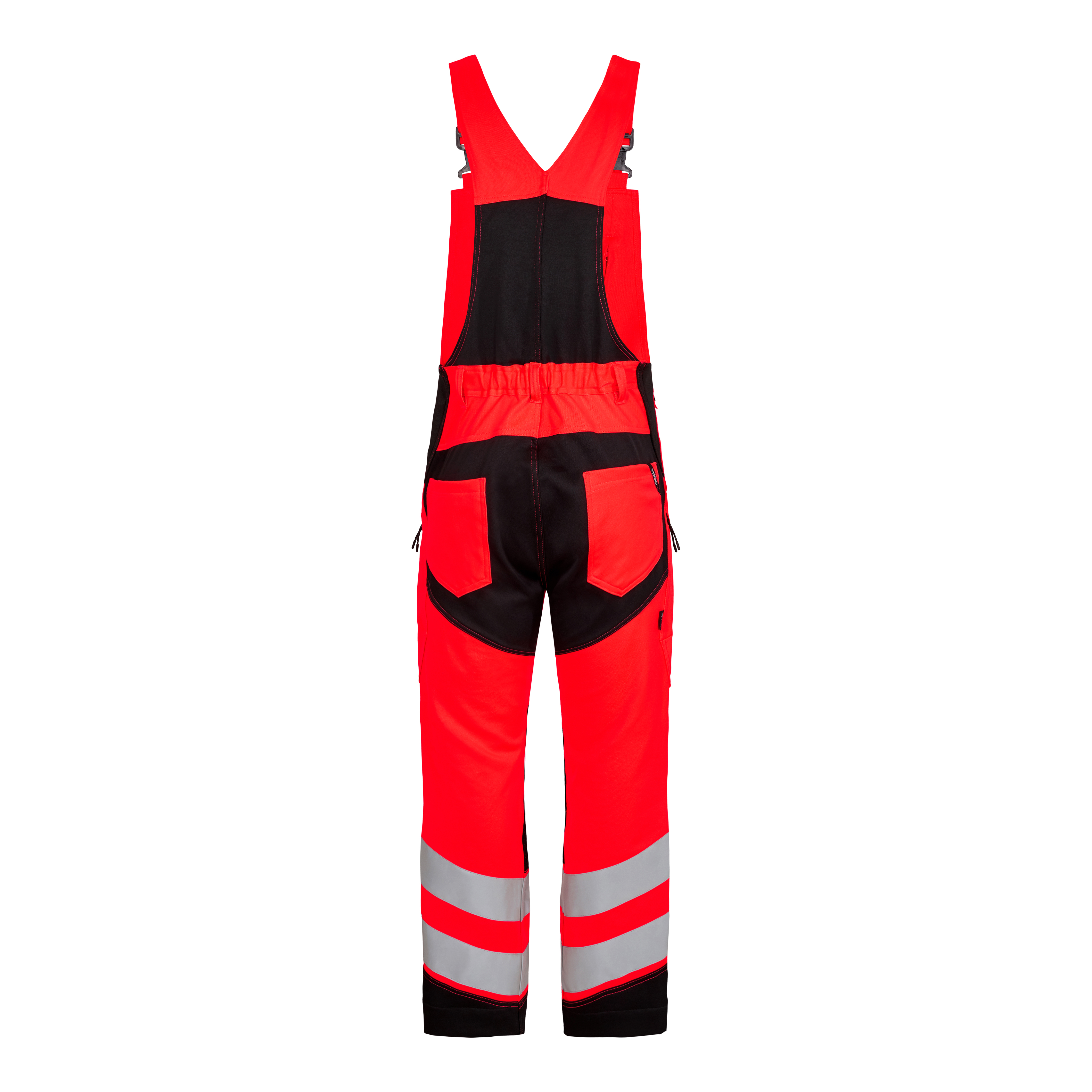 Safety Latzhose EN 20471 Rot/Schwarz 56 Safety Latzhose EN 20471