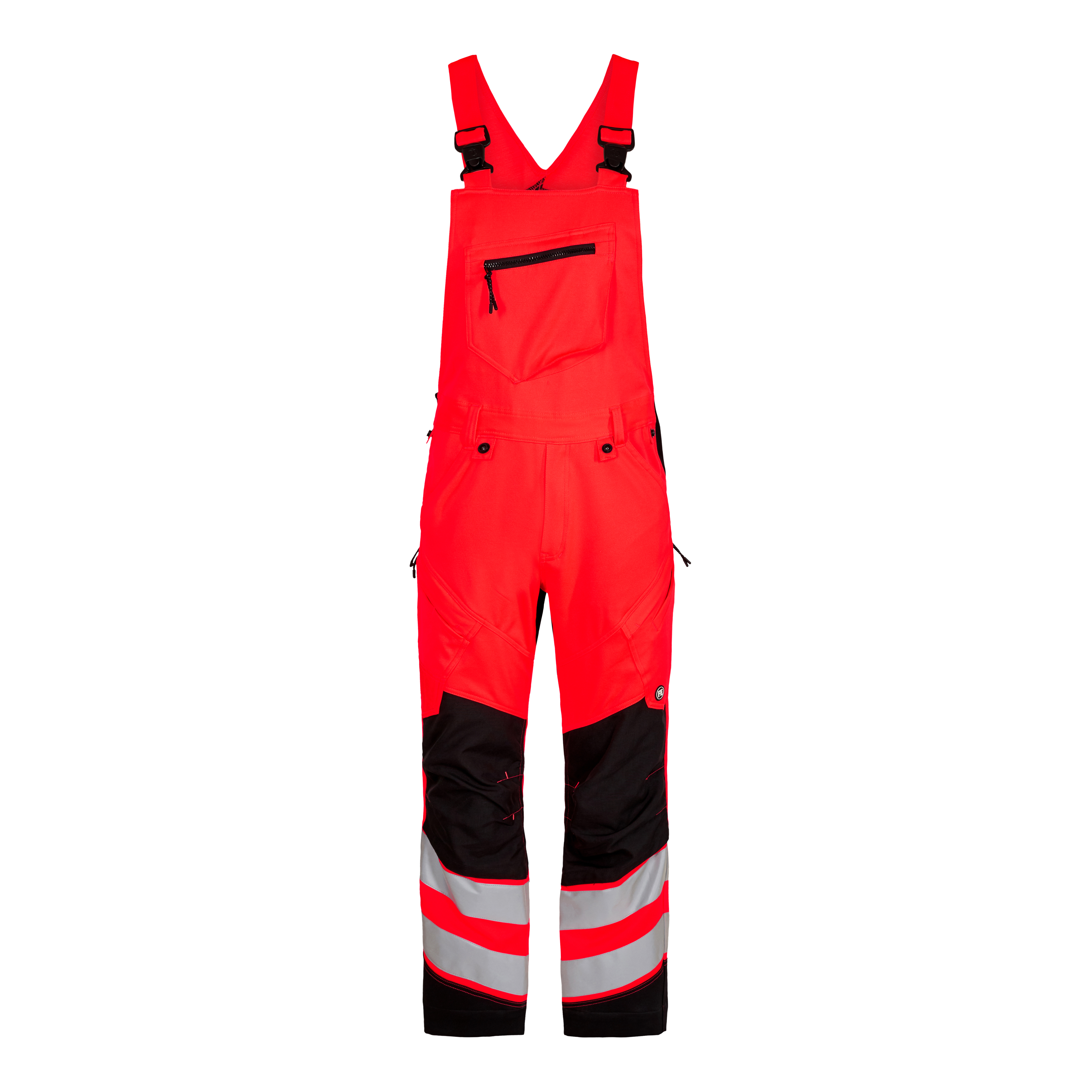 Safety Latzhose EN 20471 Rot/Schwarz 68 Safety Latzhose EN 20471