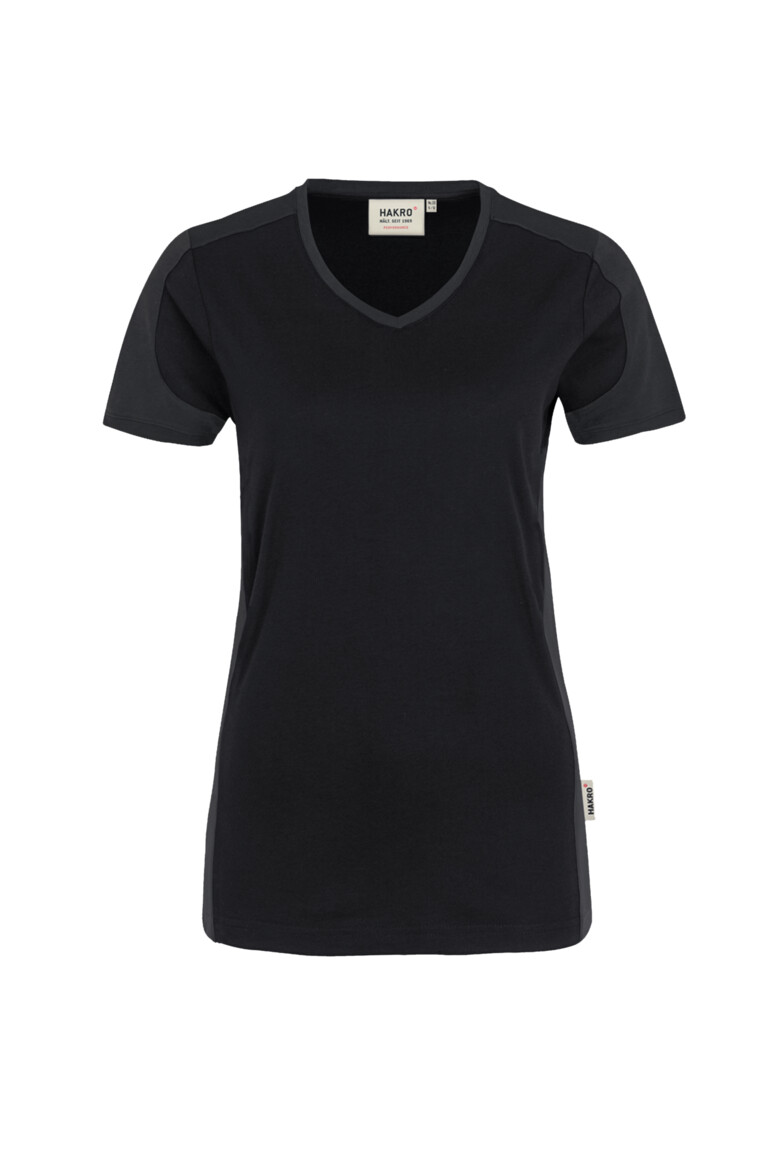 Damen-V-Shirt Contrast Performance 190