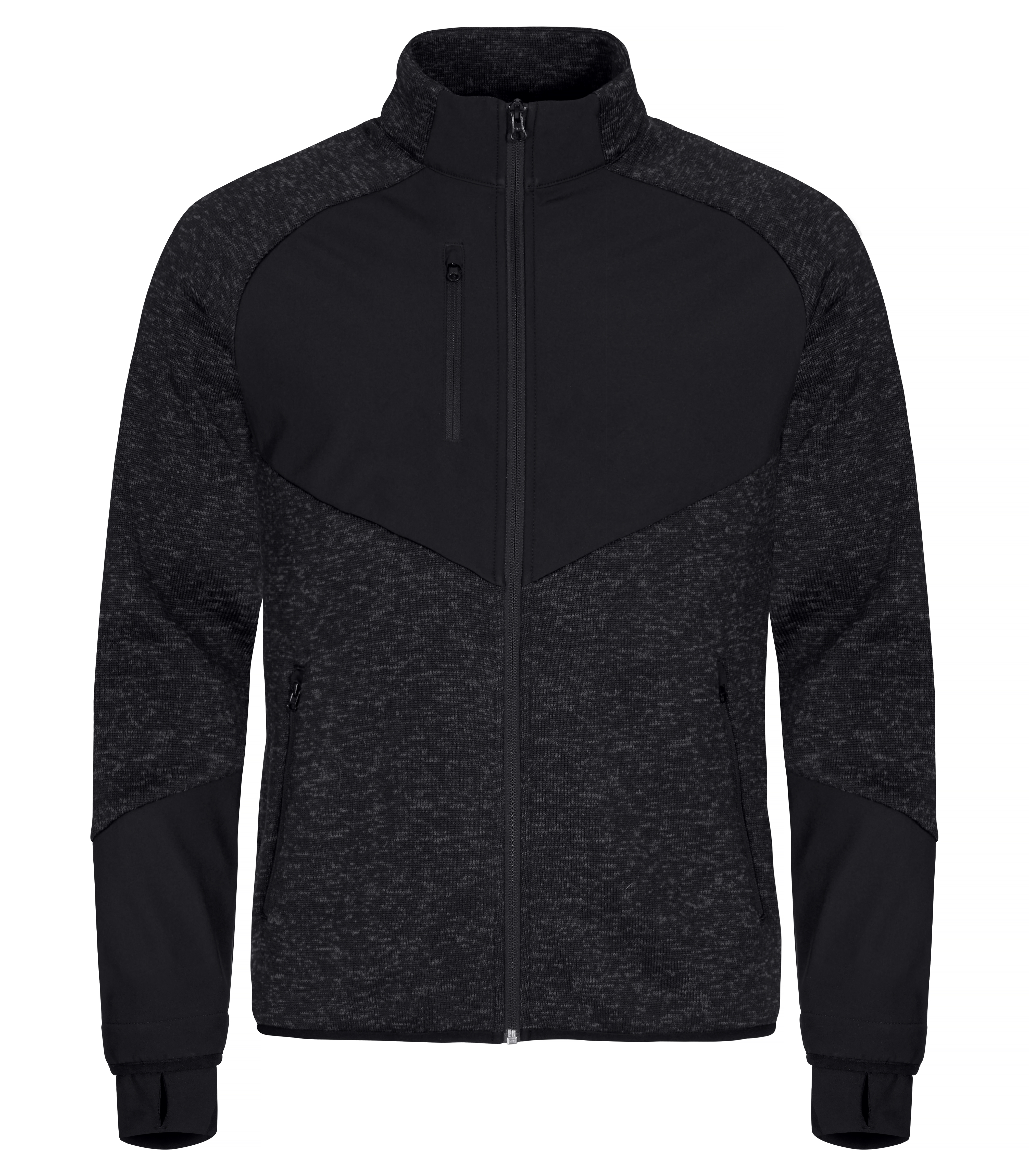 Haines Strickfleecejacke Damen schwarz L Haines Strickfleecejacke Damen