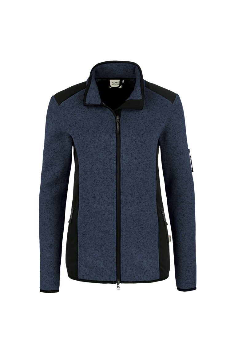 Damen Strickfleecejacke 236 marine meliert 2XL Damen Strickfleecejacke 236